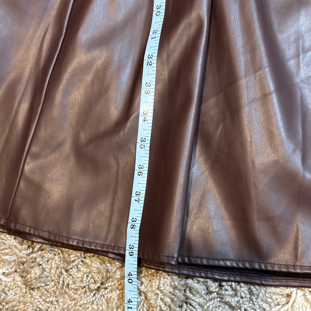 Mare Mare Anthropologie Basque Waist Faux Leather Maxi Skirt size Large - Picture 13 of 15